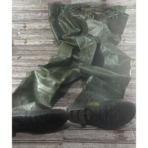 American Camper Vulcanized Heavy Rubber Chest Waders size 10 FISHING Vintage
